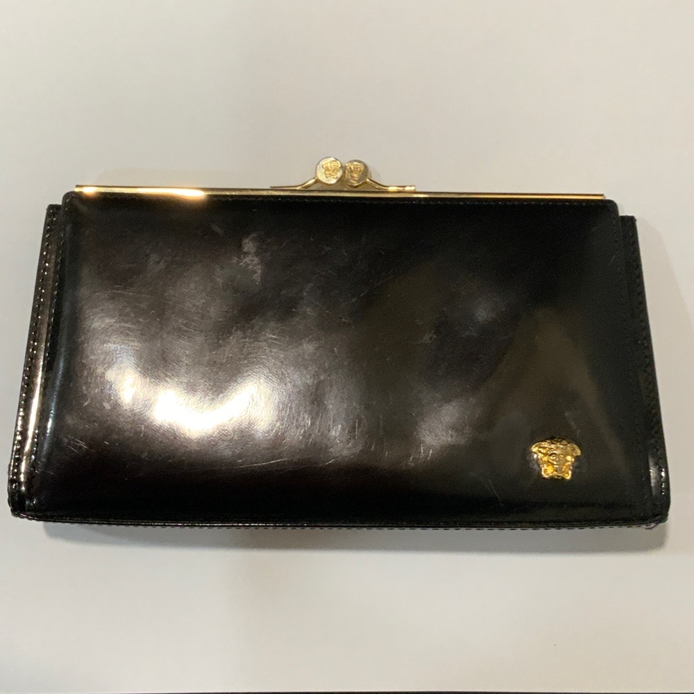 Versace Black and Gold Women's Wallet